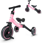 5 In 1 Toddler Tricycle Balance Bike Kids Ride On Removable Pedals Pink