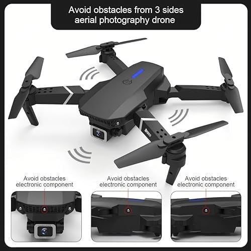 4K Dual Camera Foldable Drone w/ 360° Flip WiFi FPV 2 Batteries Carry Bag