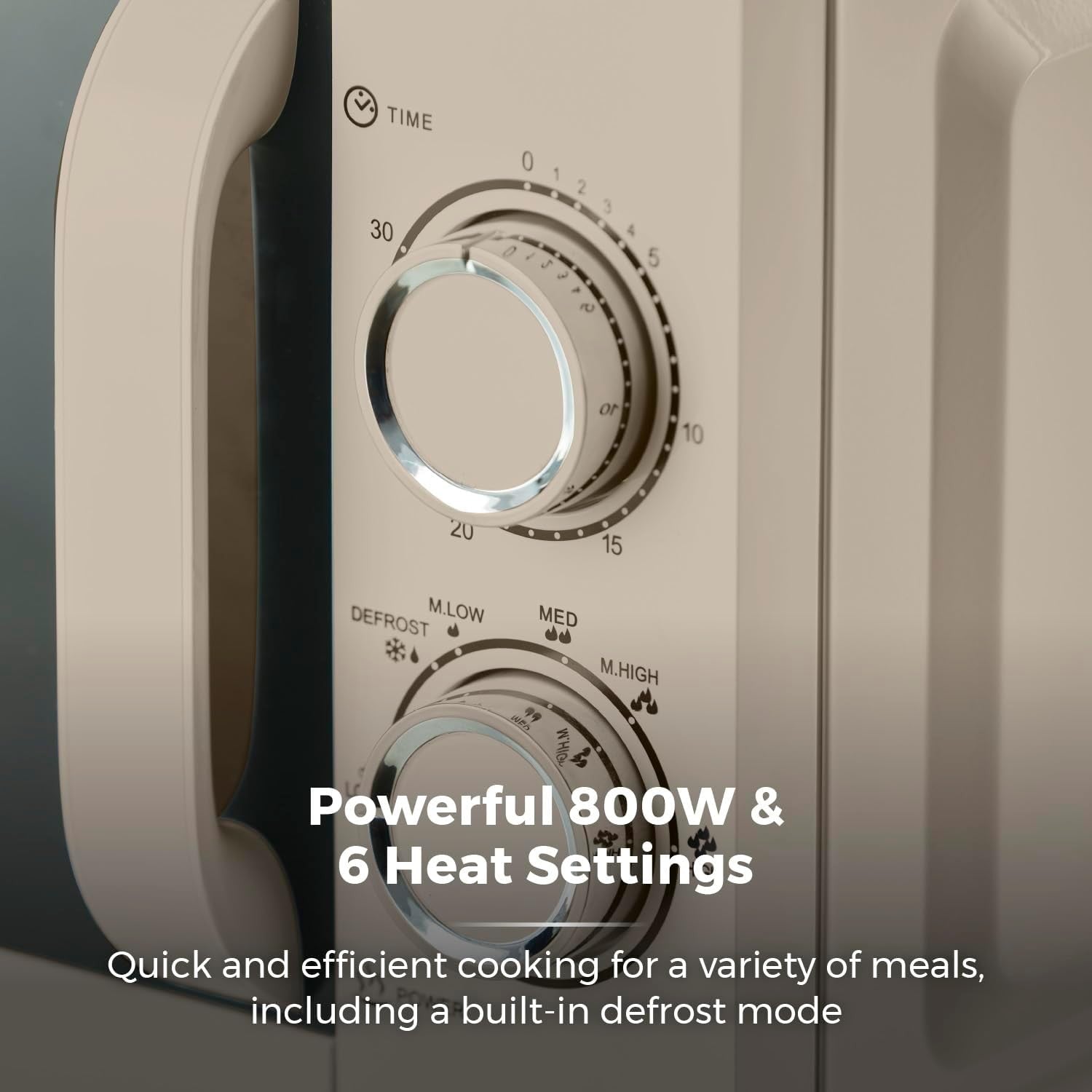20L Microwave 800W Manual Mirror Door Latte Chrome
