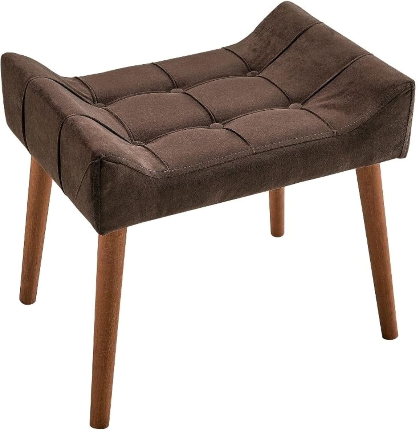 Brown Padded Dressing Table Stool Modern Vanity Makeup Chair Bedroom