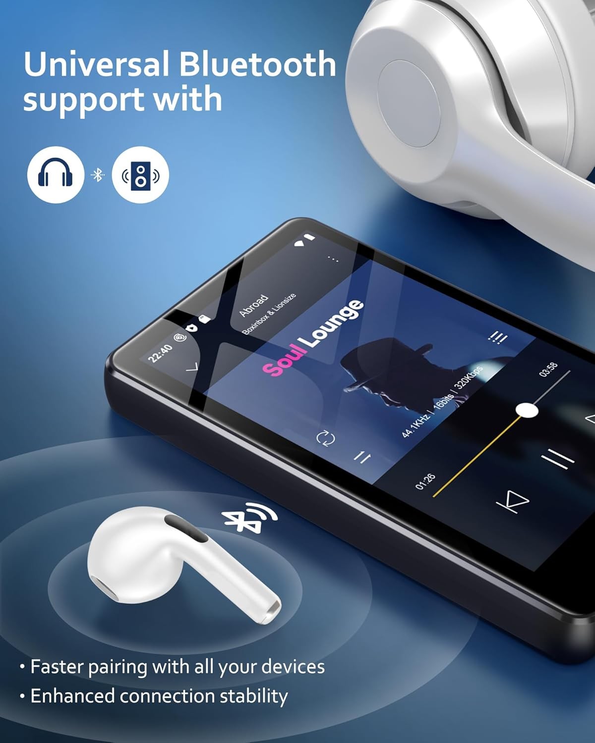144GB MP3 Player Bluetooth WiFi Android Spotify Amazon Music Player