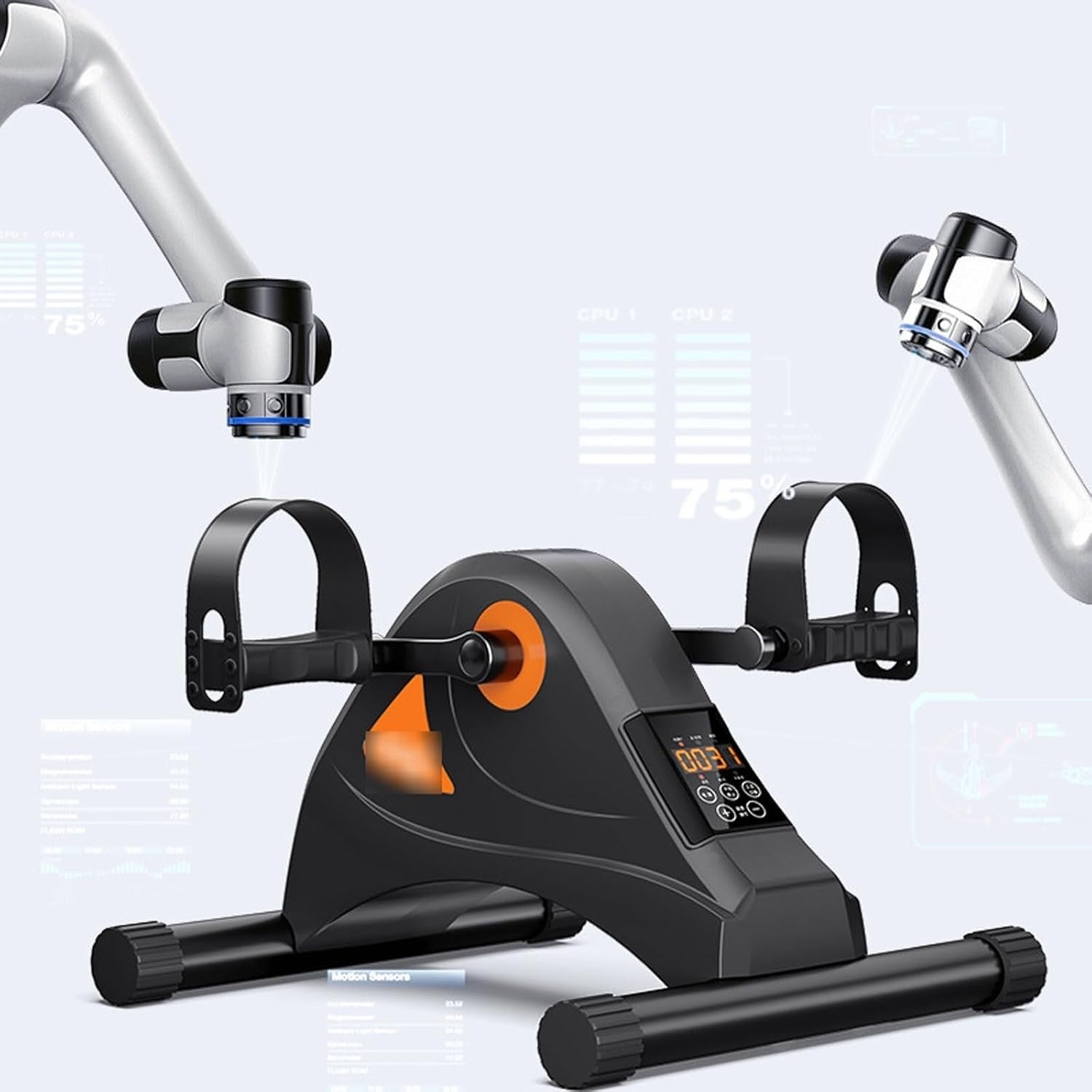 Electric Rehab Pedal Exerciser Remote Control LCD Arm Leg Trainer