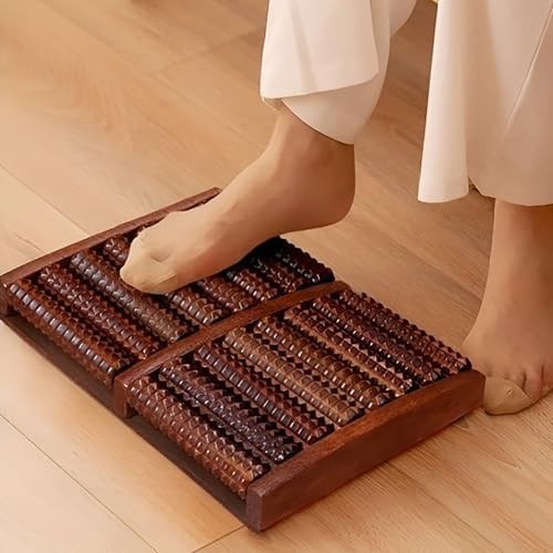 Wooden Foot Massage Roller Acupressure Plantar Fasciitis Relief