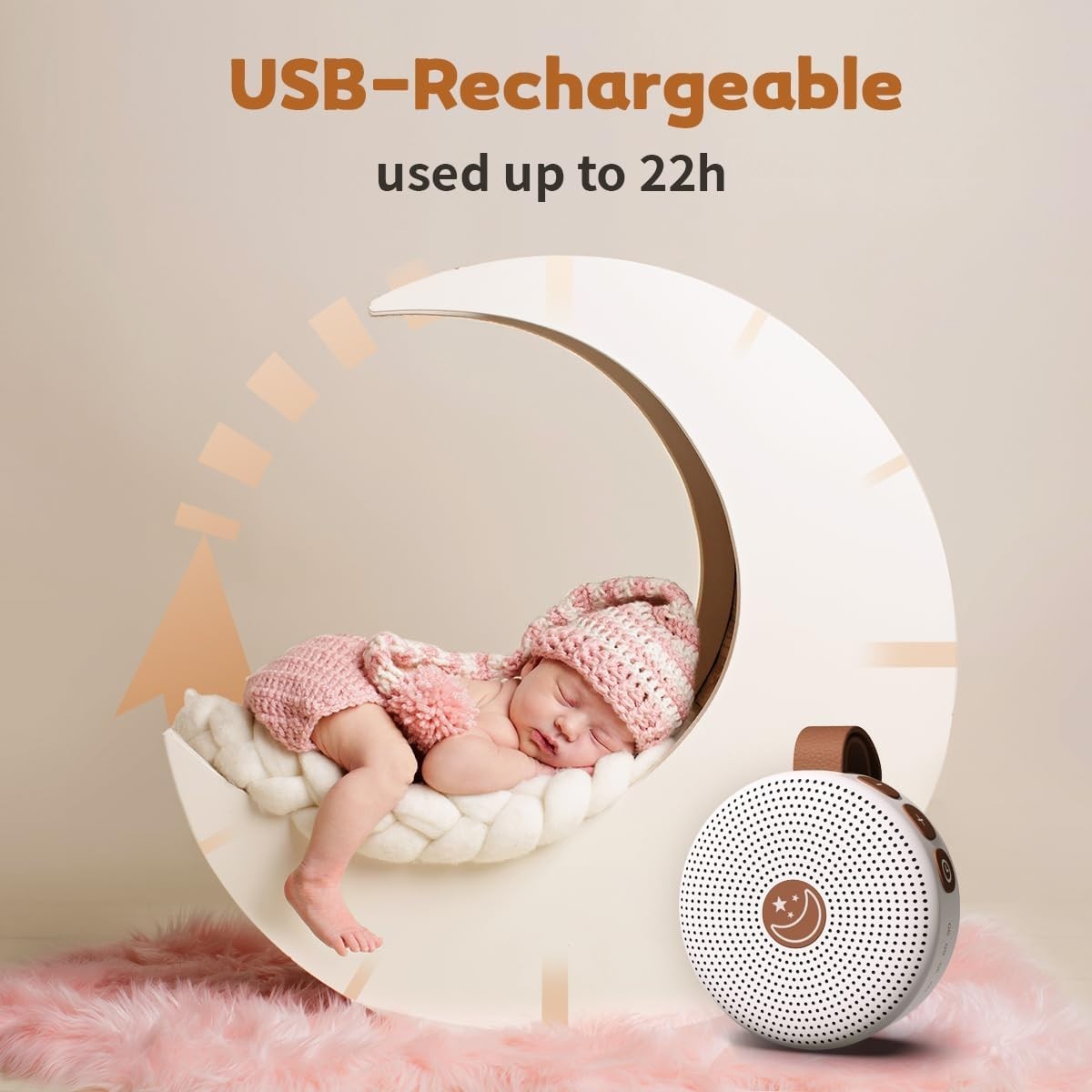 Mini Portable White Noise Machine for Baby & Adults, 30 Soothing Sounds