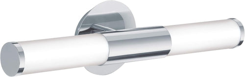 Modern Chrome Bathroom Wall Light with Dual Opal Glass Shades – IP44 Rated
