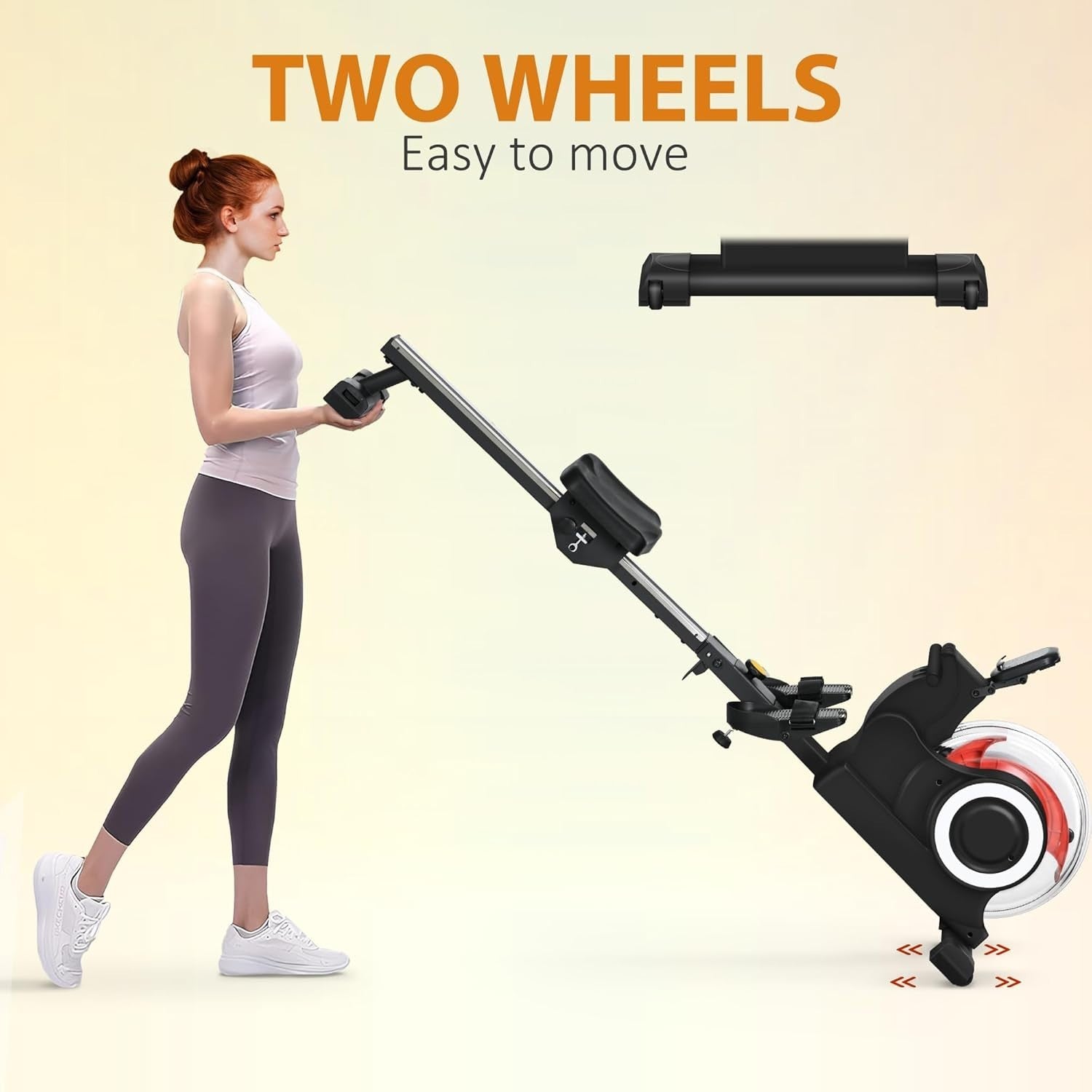 Foldable Water Rowing Machine 6-Level Resistance Quiet Rower LCD Home 120KG