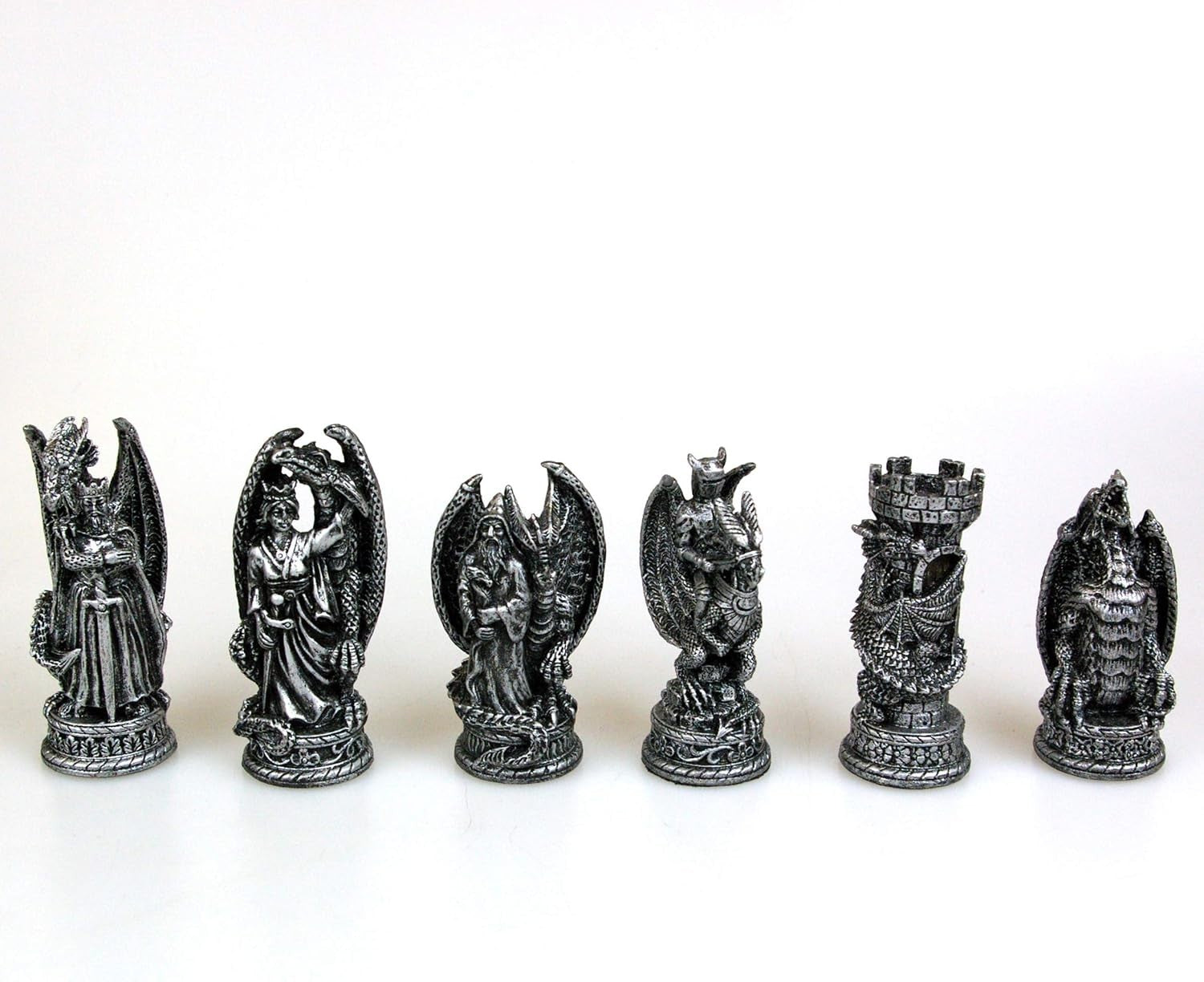 Luxury Dragon Chess Set 43cm Bronze | Hand-Painted Resin Pieces on Glass Board