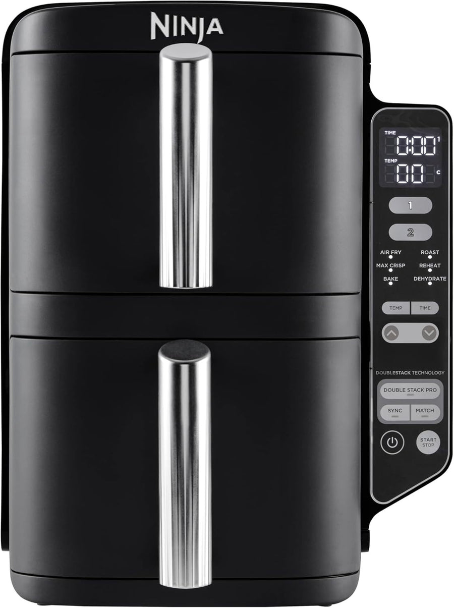 Vertical Dual Drawer Air Fryer 7.6L | 4-Level Cooking | Slim Space-Saving Design