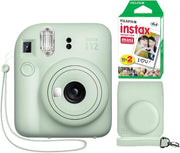 Instant Camera Bundle Film Pack Case Selfie Mirror Flash Mint Green