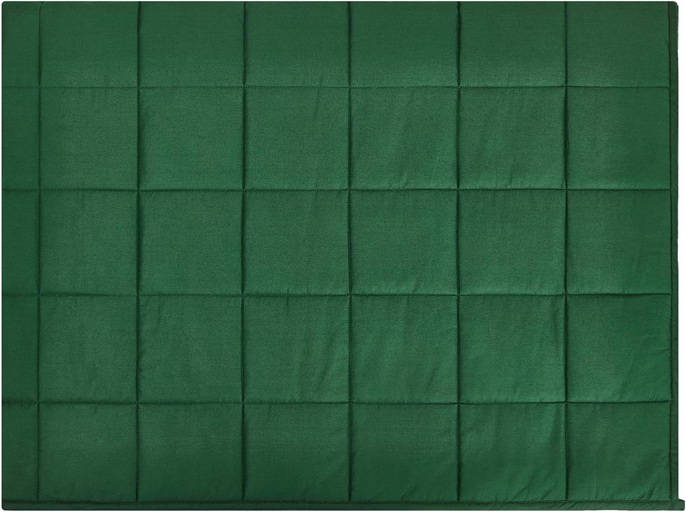 Weighted Blanket 60x80", 15lbs Cotton, Glass Beads, Breathable, Dark Green