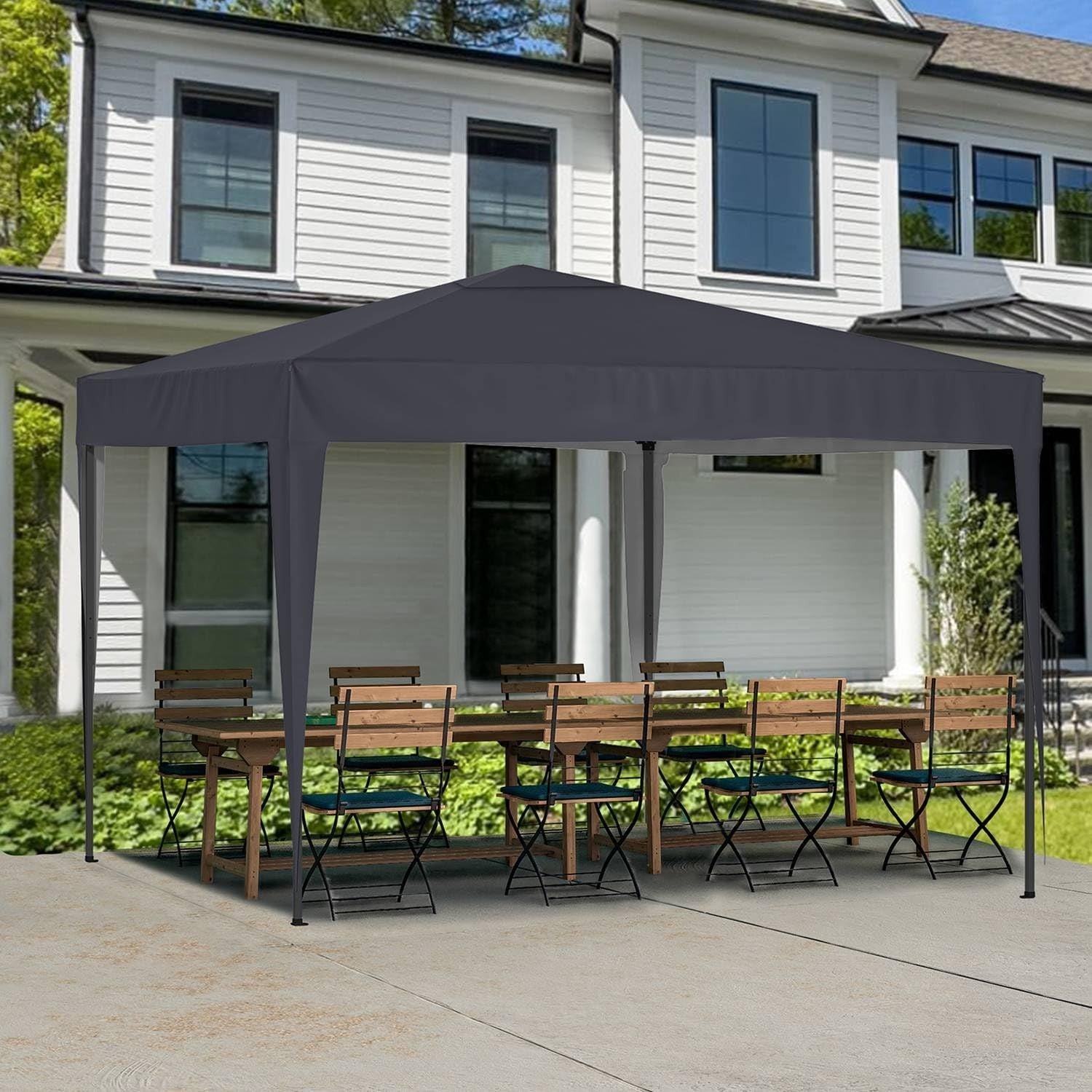 3x3M Pop Up Gazebo with Sides Waterproof Garden Party Tent Steel Frame + Weight