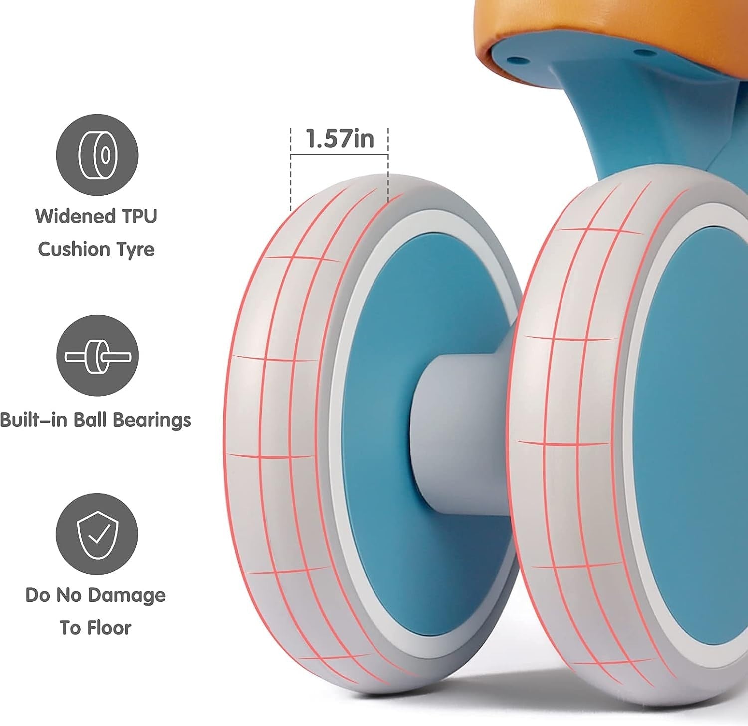 Baby Balance Bike Toddler Ride On Walker No Pedal 12-24 Months Blue