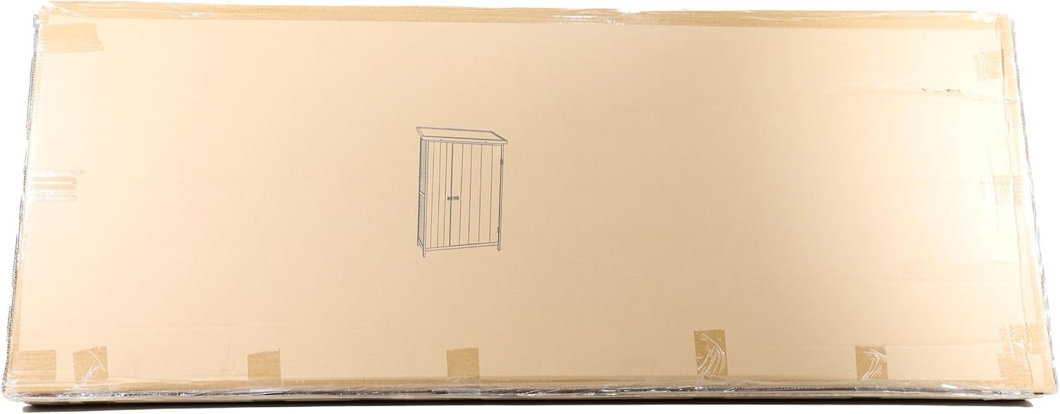 Wooden Outdoor Utility Shed 92x57x154cm Tool Storage Cabinet Natural