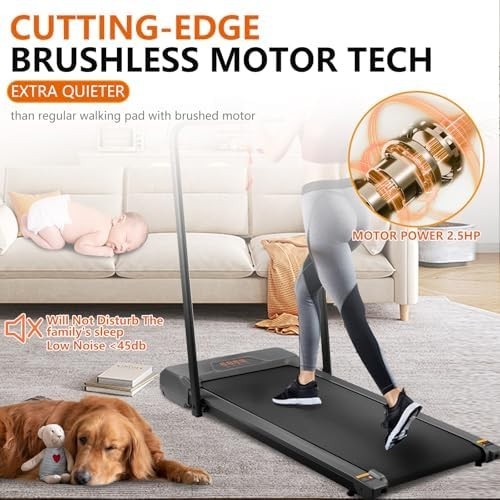 Chiidou Folding 3-in-1 Treadmill 0.6-7.5 mph Under Desk & Home Use