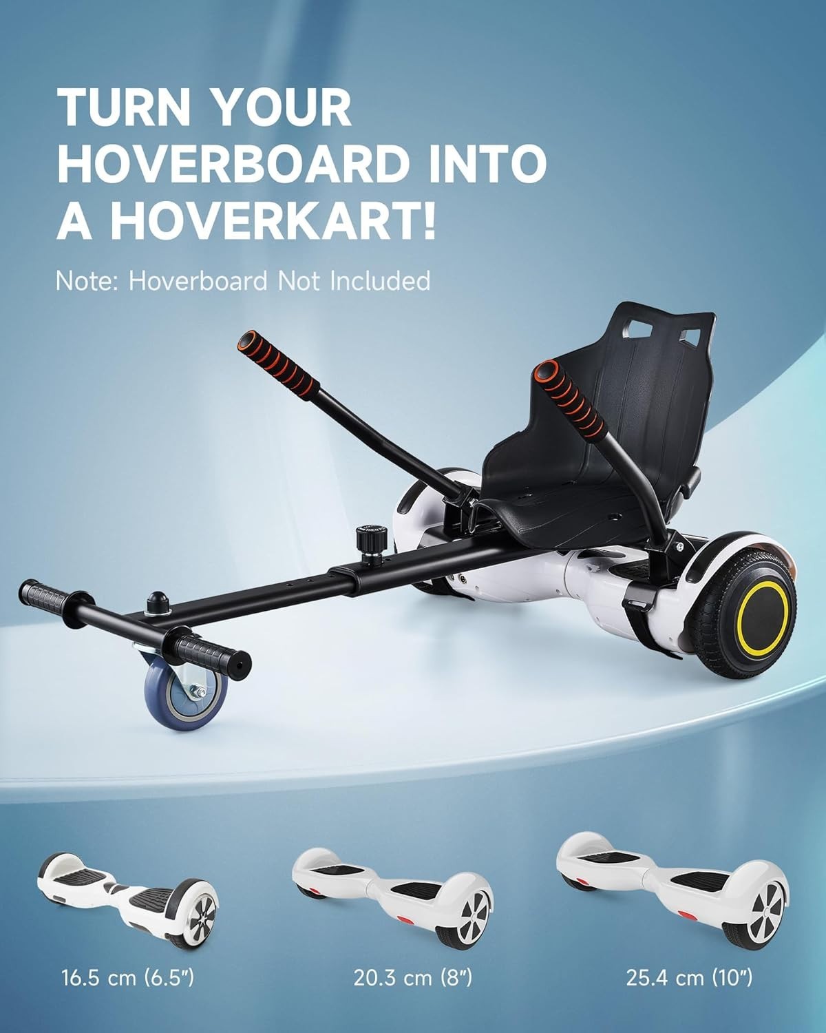 Hoverkart Attachment Seat for 6.5 8 10 Inch Hoverboard Adjustable Black