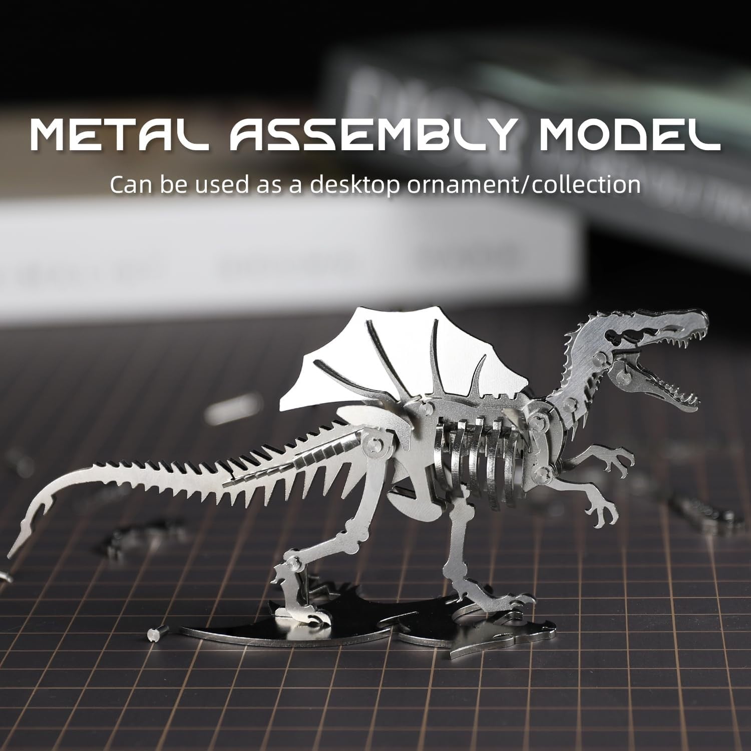 3D Metal Spinosaurus Skeleton Puzzle DIY Dinosaur Model Kit Gift