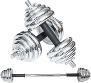 30KG Adjustable Chrome Dumbbell Set Spinlock Hand Weights Case Home Gym