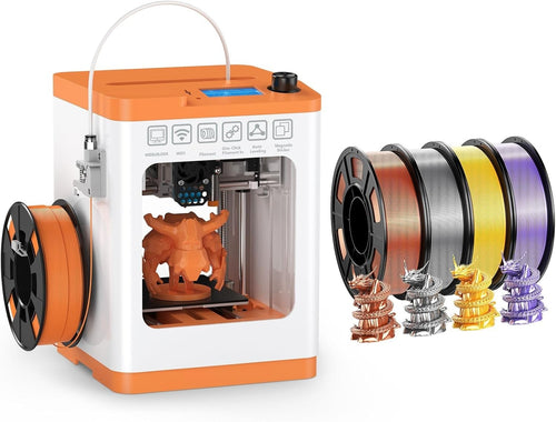 Mini WiFi 3D Printer Auto Level Cloud Print Bundle 4 Color PLA Kit