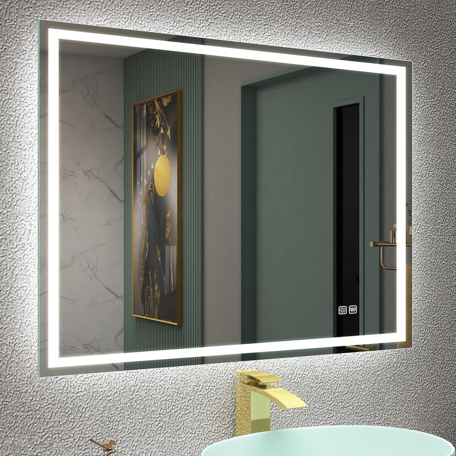 LED Bathroom Mirror 60x80 cm Anti-Fog, Dimmable Lights & Memory Function