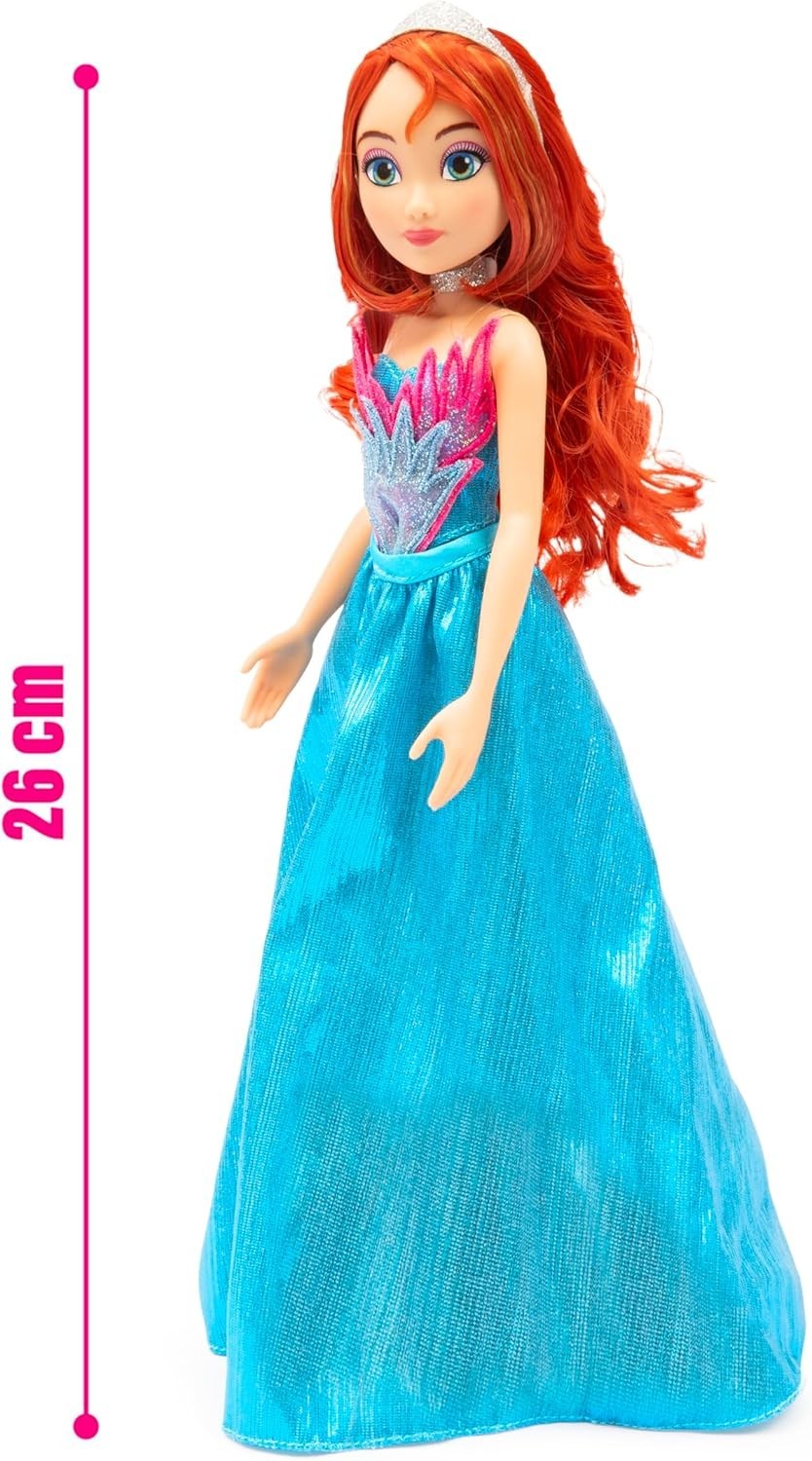 Fairy Ball Fashion Doll Sparkling Blue Gown Tiara Articulated Toy