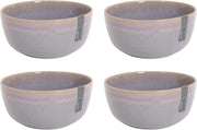 Set of 4 Stoneware Bowls Reactive Glaze Cereal Snack Soup Bowls