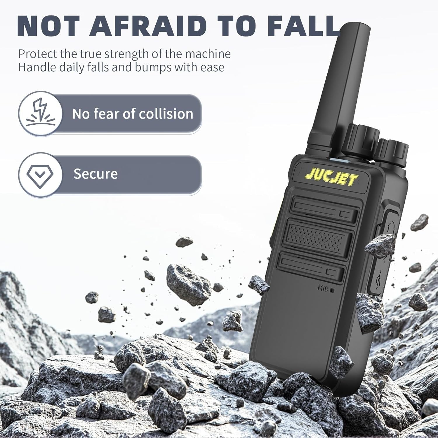 Long Range Walkie Talkies 16CH Noise Cancelling Encrypted 2 Pack