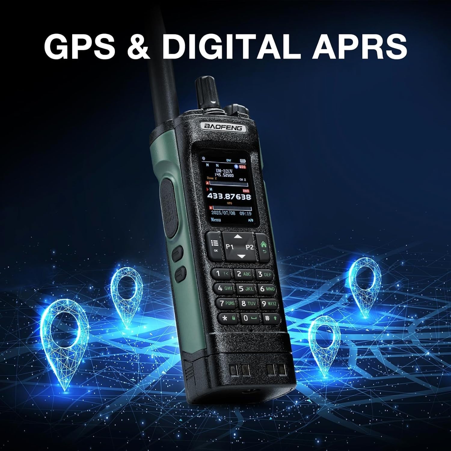 10W DMR Dual Band Radio GPS APRS 4000CH Colour Display Handheld