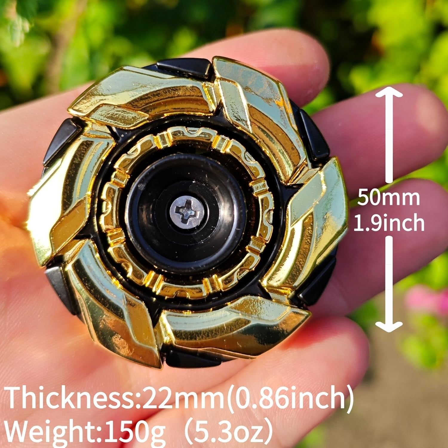 Gold Black Metal Fidget Spinning Top Magnetic EDC Stress Relief