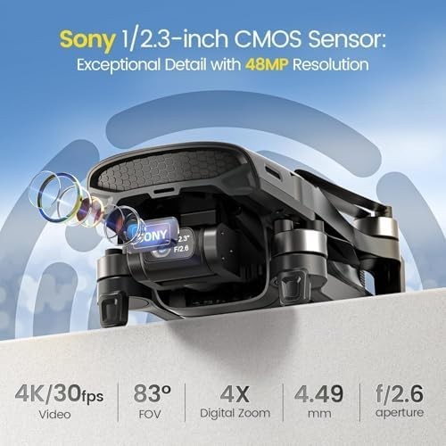HS900 GPS Drone with 4K Camera, 3-Axis Gimbal, 48MP Photos, Visual Tracking