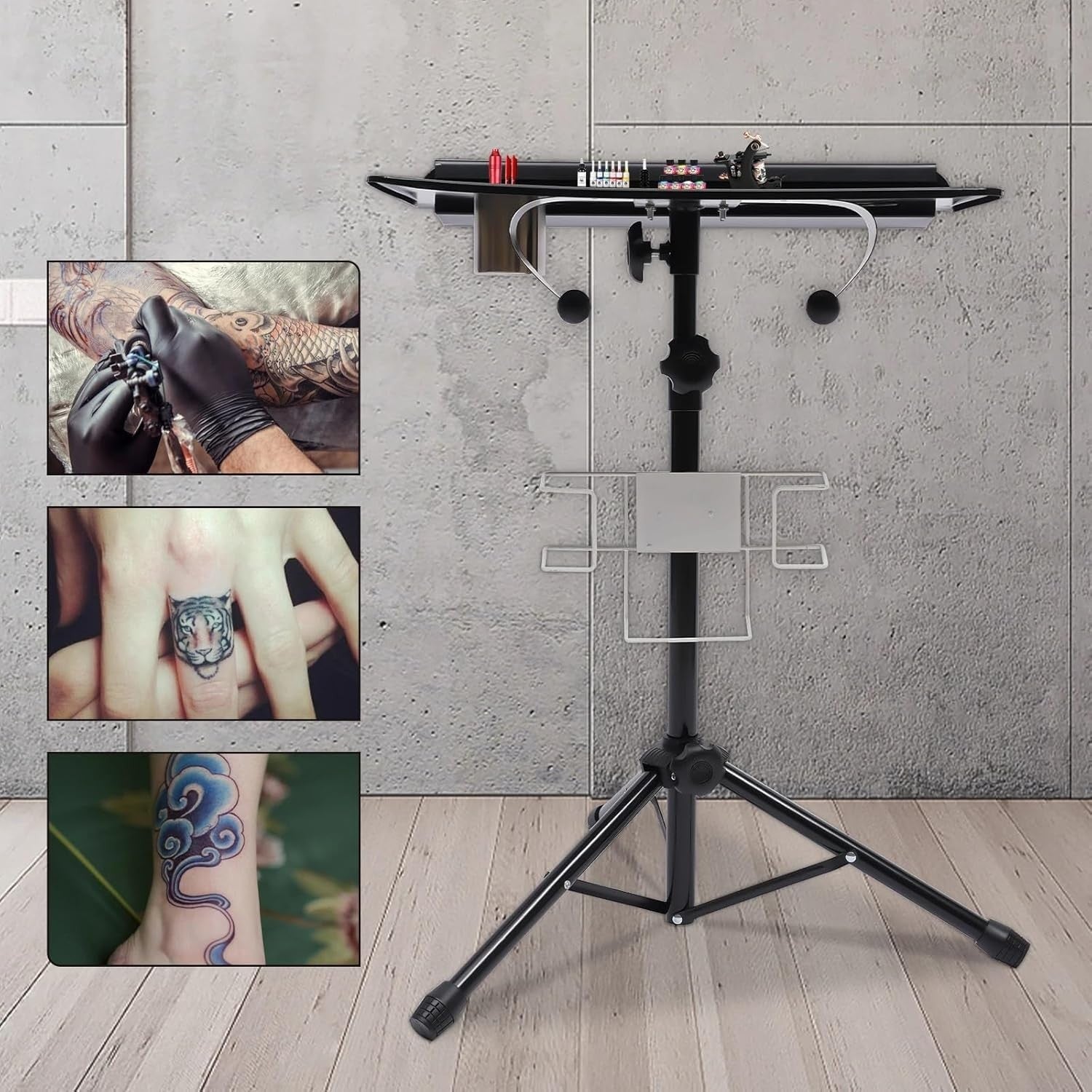 Adjustable Tattoo Tray Workstation Height Adjustable Portable Studio Stand