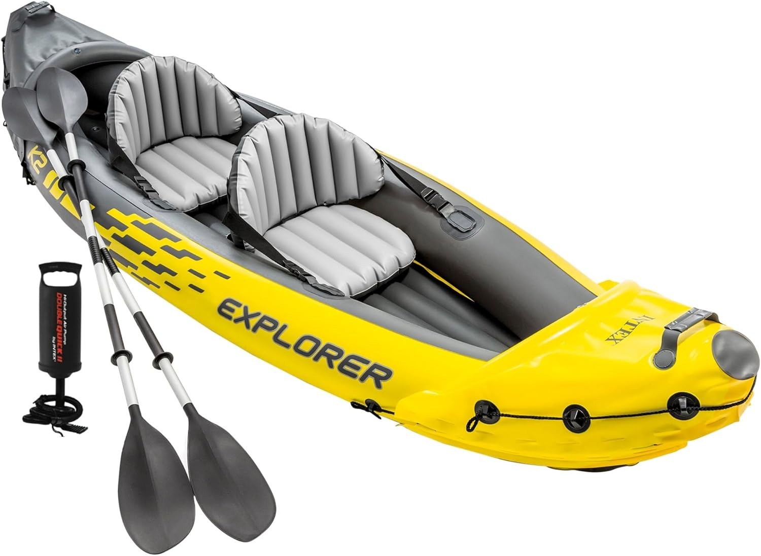 2 Person Inflatable Kayak Set w/ Aluminum Oars Air Pump Red