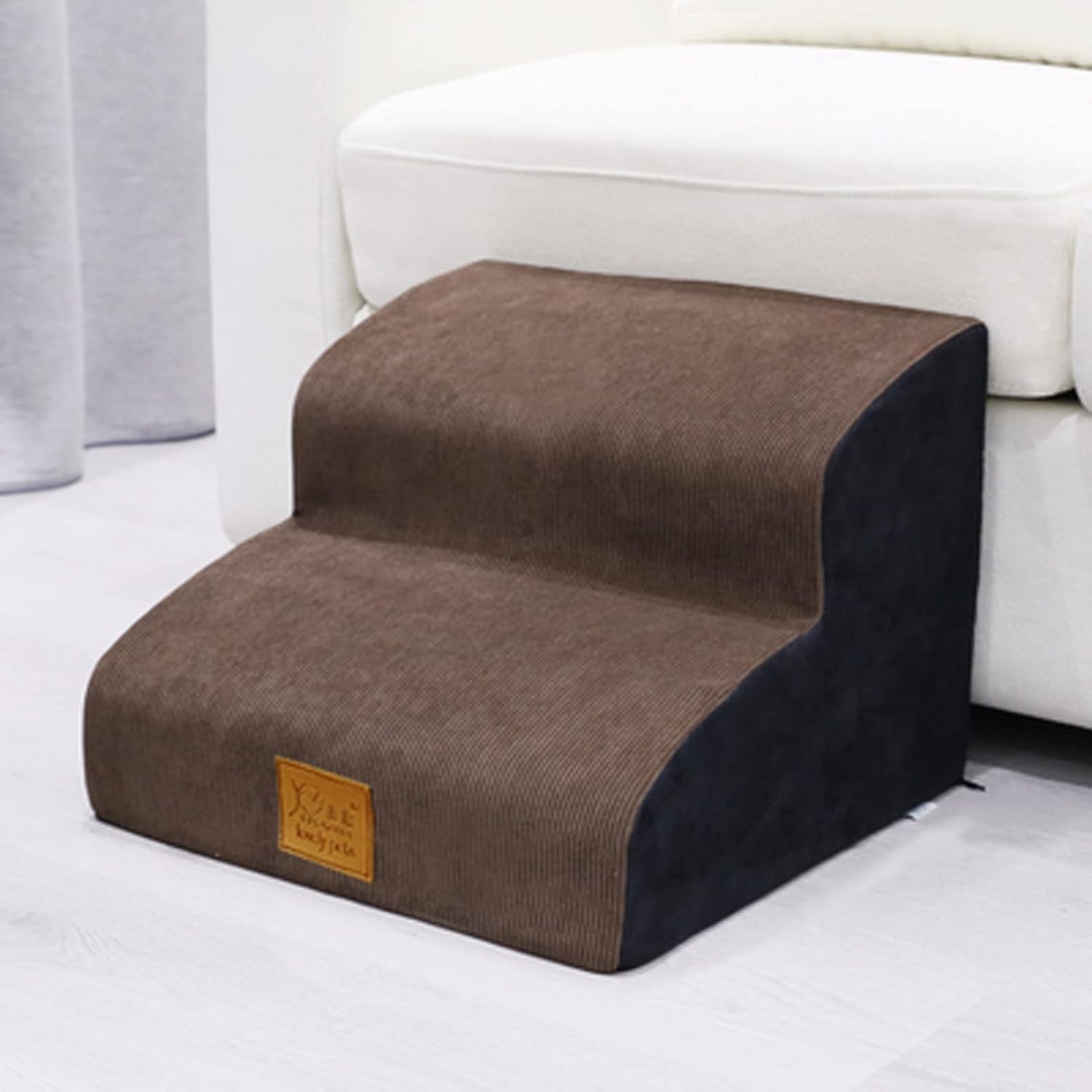 2-Step Pet Stairs Small Medium Cats Dogs Sofa Bed Washable Removable Cover