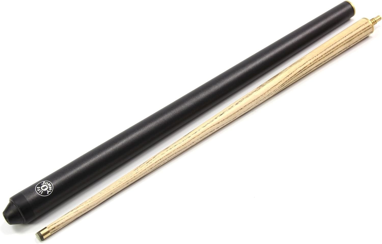 57in English Pool Snooker Cue 8mm Tip 2 Piece Ash Shaft Case