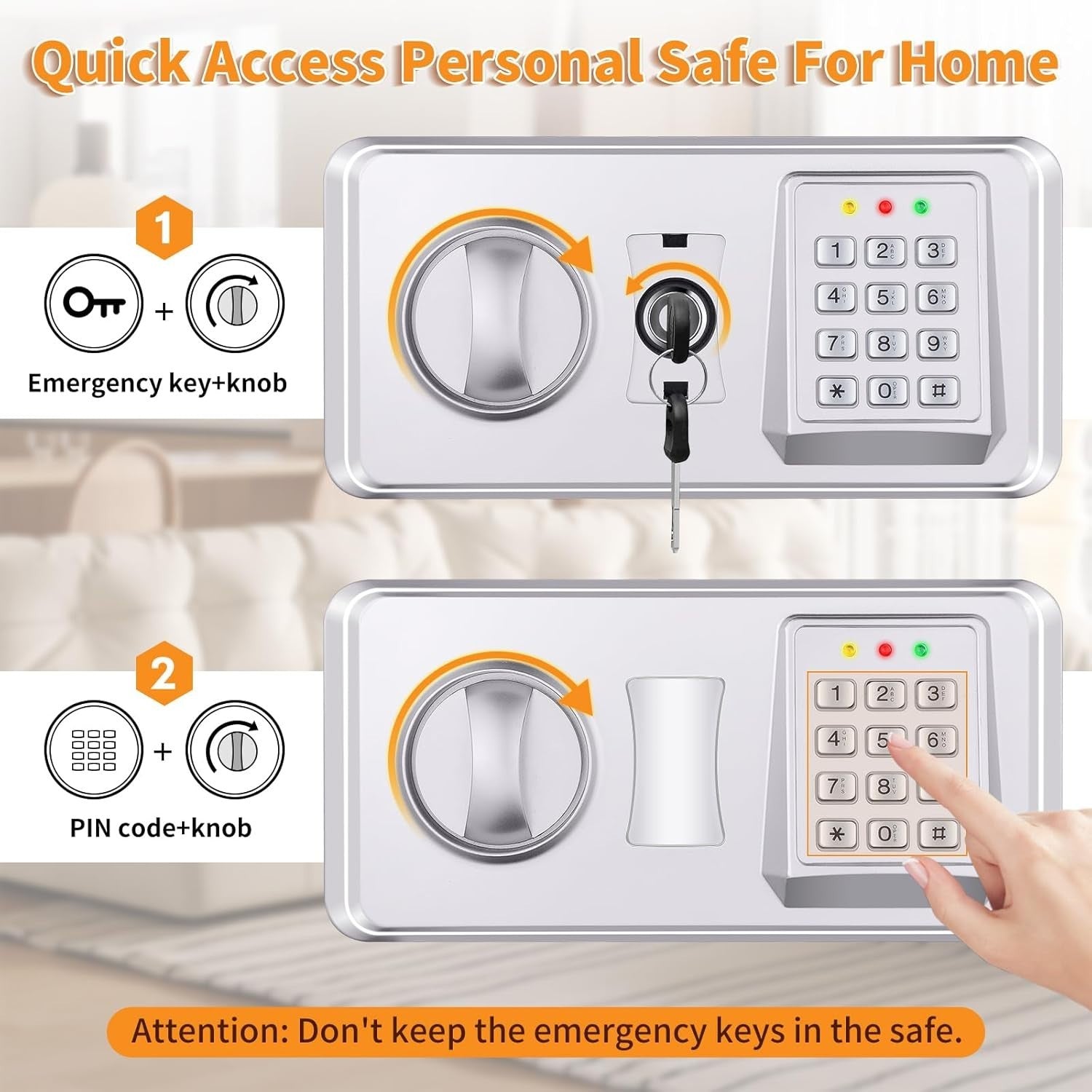 52L Digital Safe Box A4 Document Safe Alarm Security Cabinet Lock