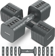 Adjustable Dumbbells Pair 1–5kg Quick Lock TPU Grip Space-Saving Home Gym