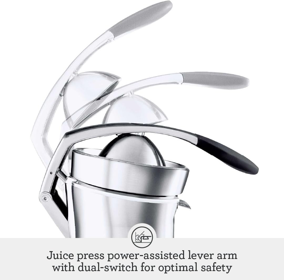 Quiet Electric Citrus Juicer Lever Press Drip Stop Stainless Steel