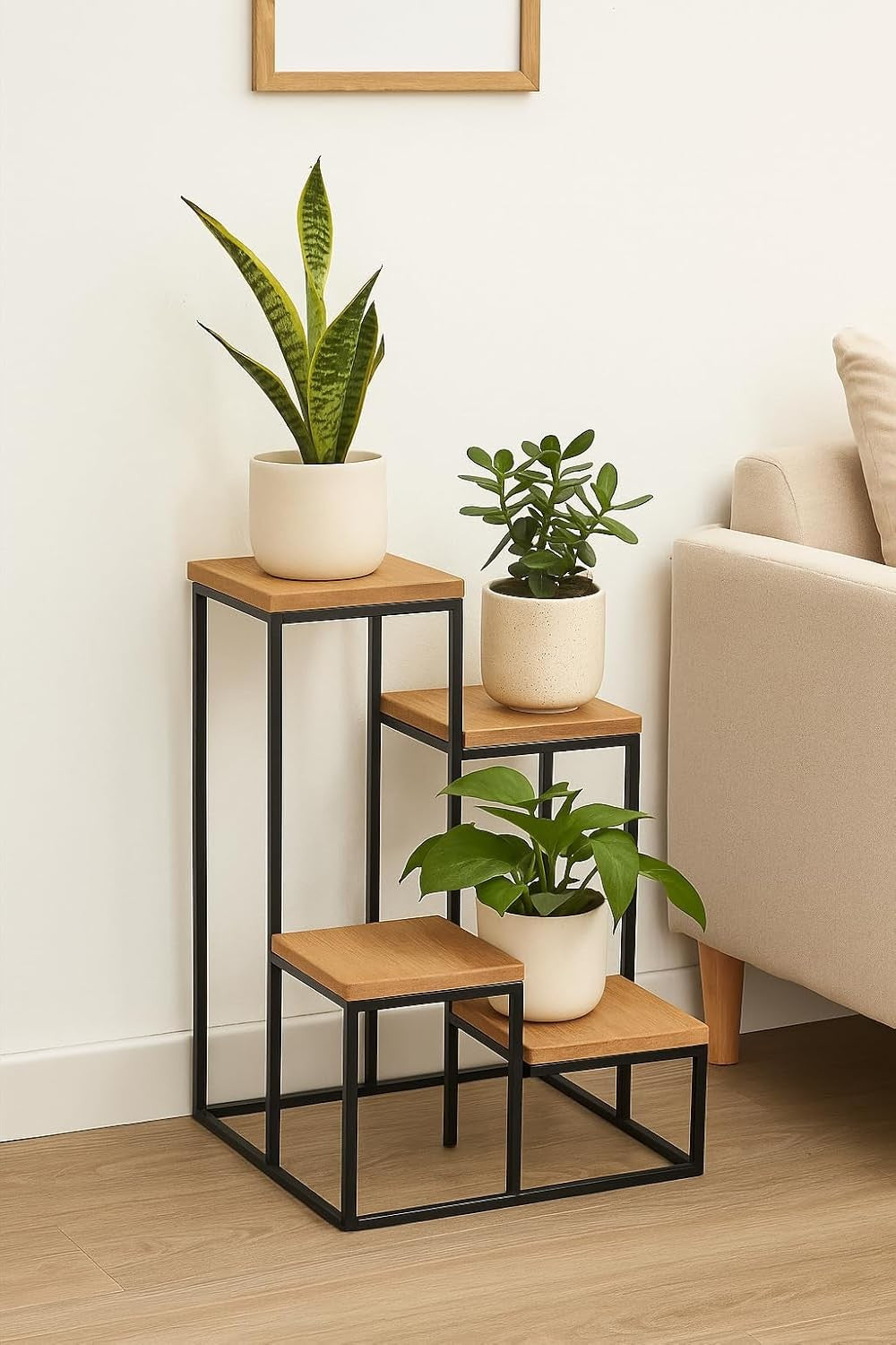 4 Tier Wooden Plant Stand Ladder Shelf Indoor Outdoor Garden Flower Rack