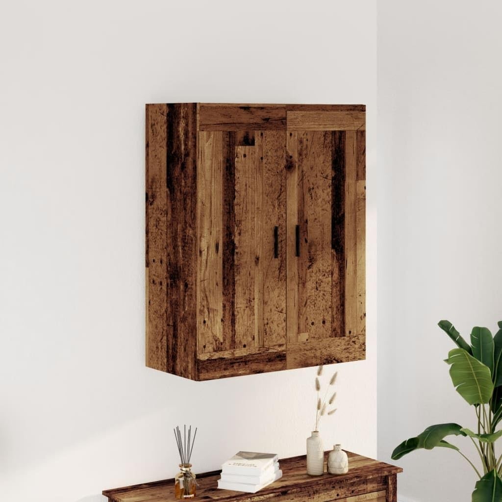 Wall Mounted Storage Cabinet 69.5x34x90cm, 2 Doors, Modern Wood Organizer