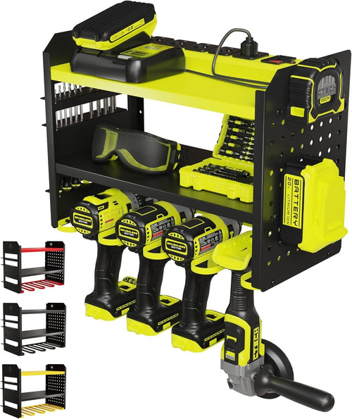 Heavy-Duty 3-Tier Green Tool Rack 43.7W x 22.1D x 35.6H cm – Garage