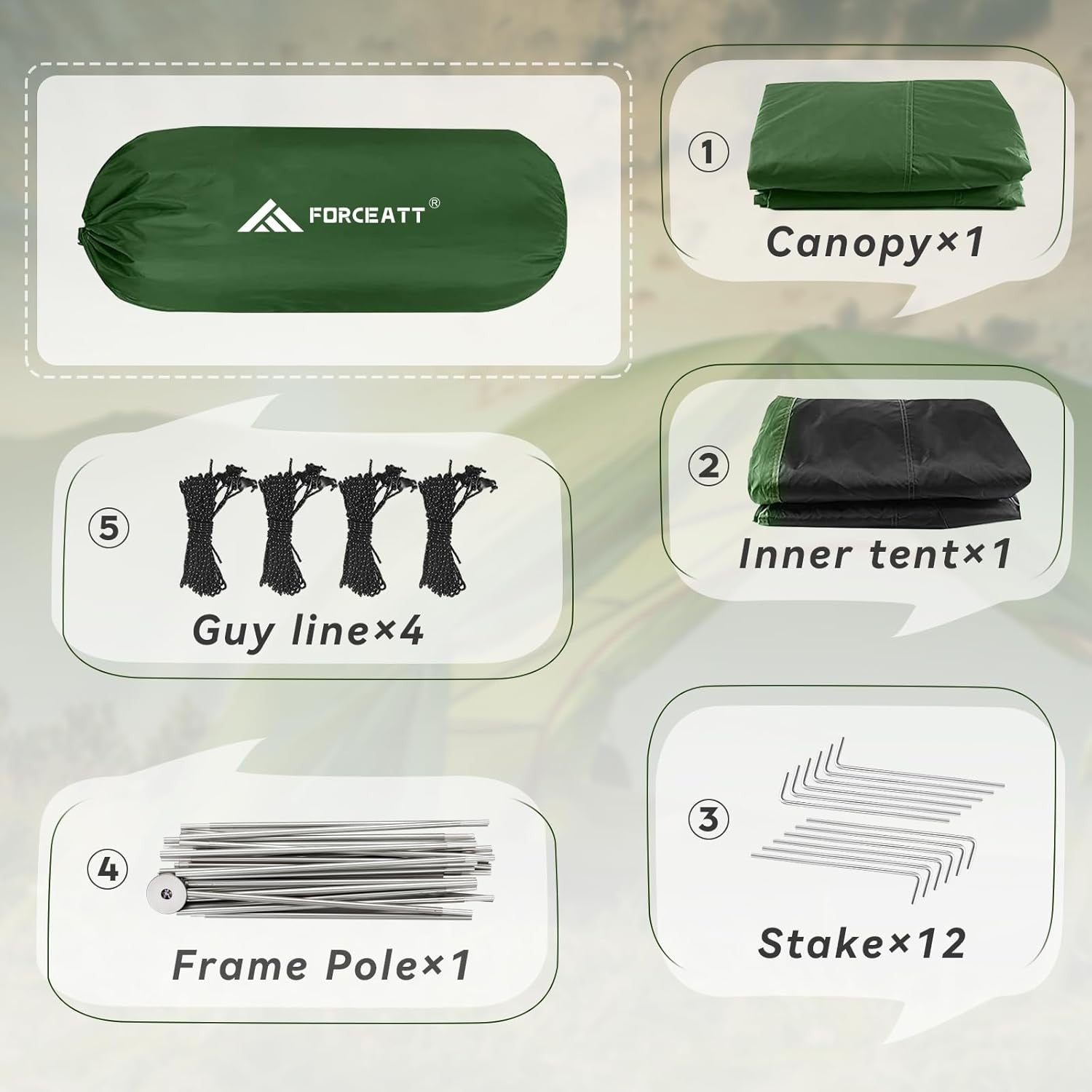 3 Man Dome Camping Tent PU3000mm Waterproof Lightweight