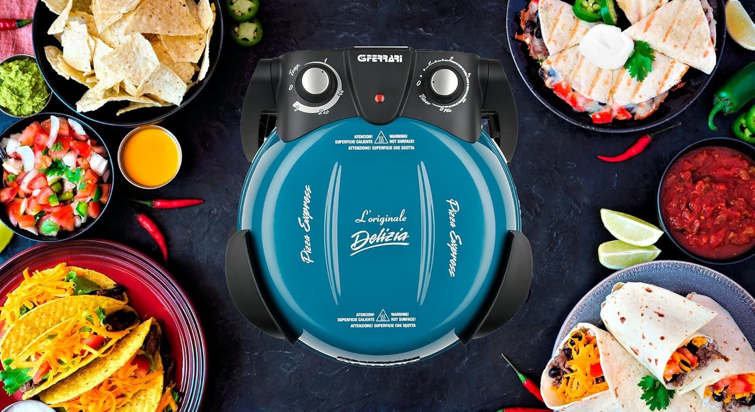 Electric Pizza Oven 31cm | 400°C Fast Heat Refractory Stone Dual Element