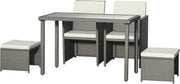 Compact 2 Seater Rattan Cube Dining Set with Cushions Outdoor Patio Table
