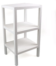 3 Tier White Side End Table – Storage Shelf Coffee Table for Small Spaces