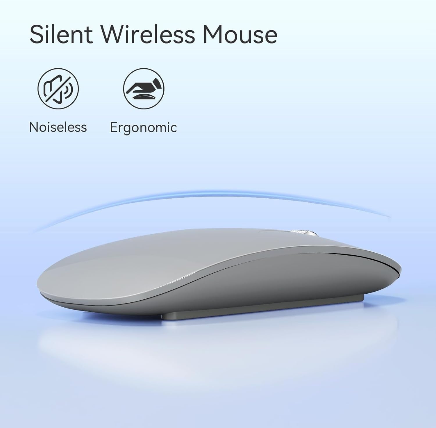 Slim Silent Bluetooth Mouse Triple Mode Rechargeable USB-C Laptop PC Tablet