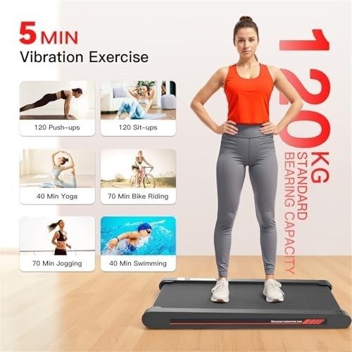 4-in-1 Vibration Walking Pad Under Desk Treadmill with Incline & App