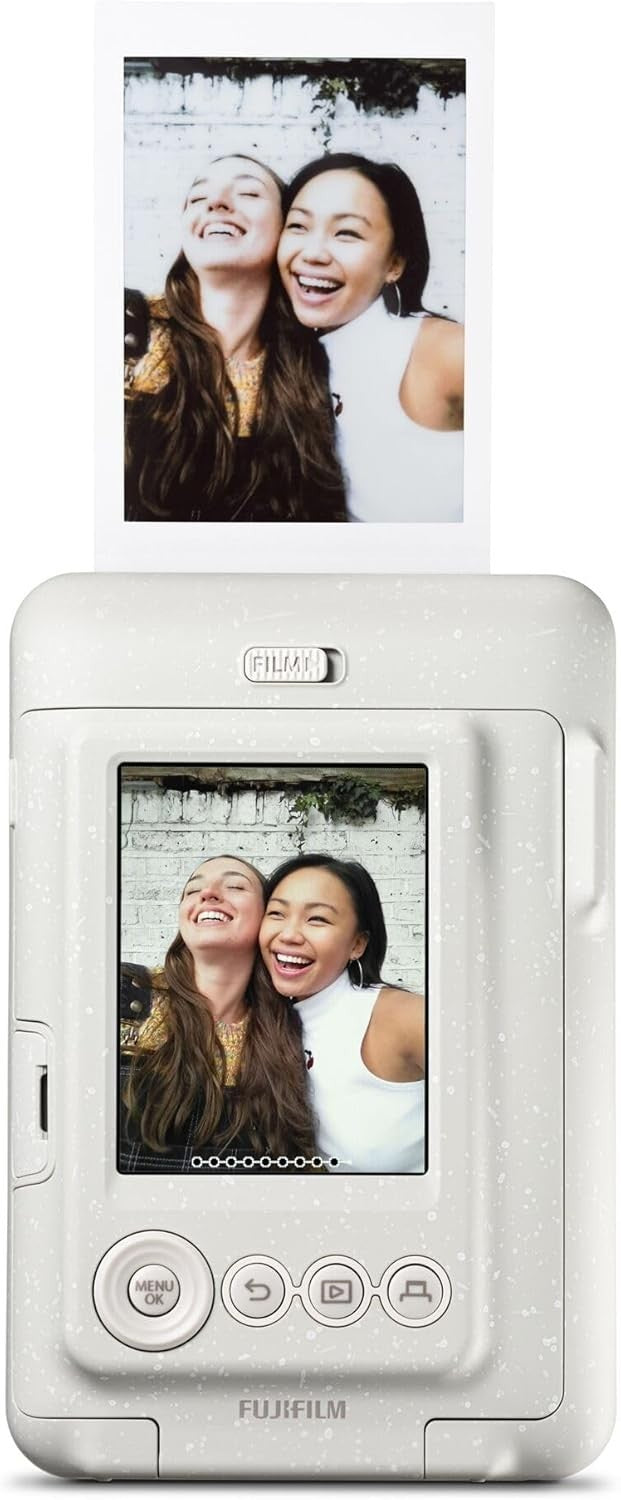 Hybrid Instant Camera LCD Screen USB-C Photo Printer White Camera