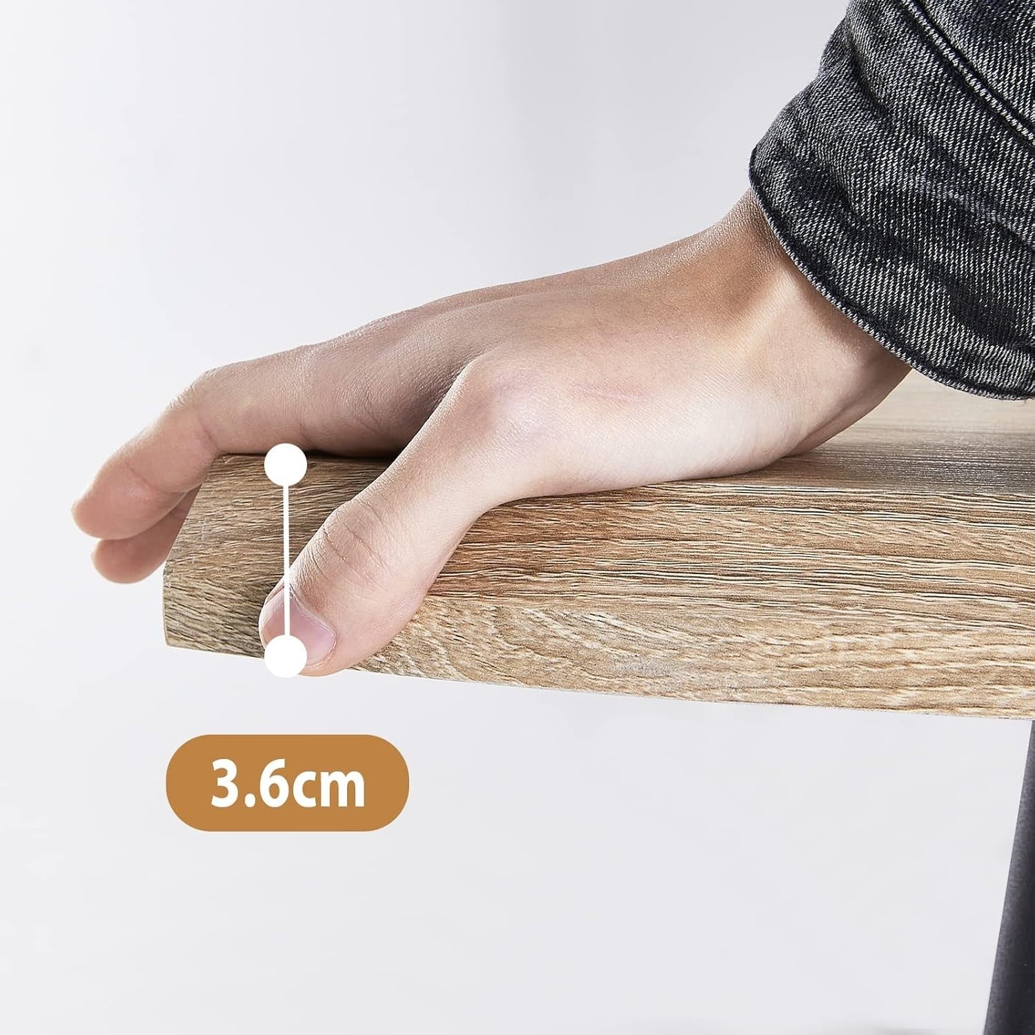 140cm Oak Effect Dining Table Metal Legs 6 Seater Modern Kitchen Room