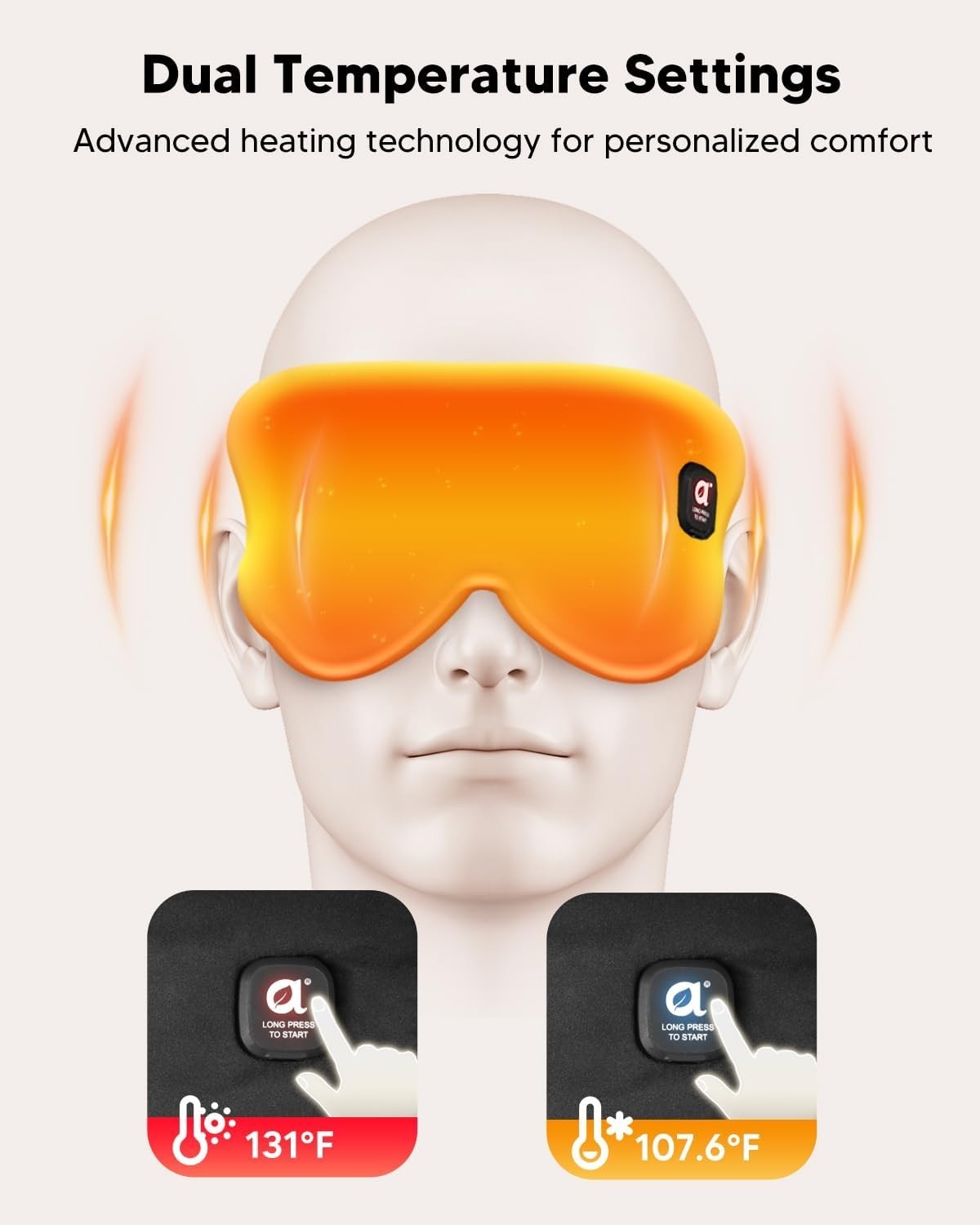 Cordless Heated Eye Mask Dry Eye Relief Blackout Sleep Aid