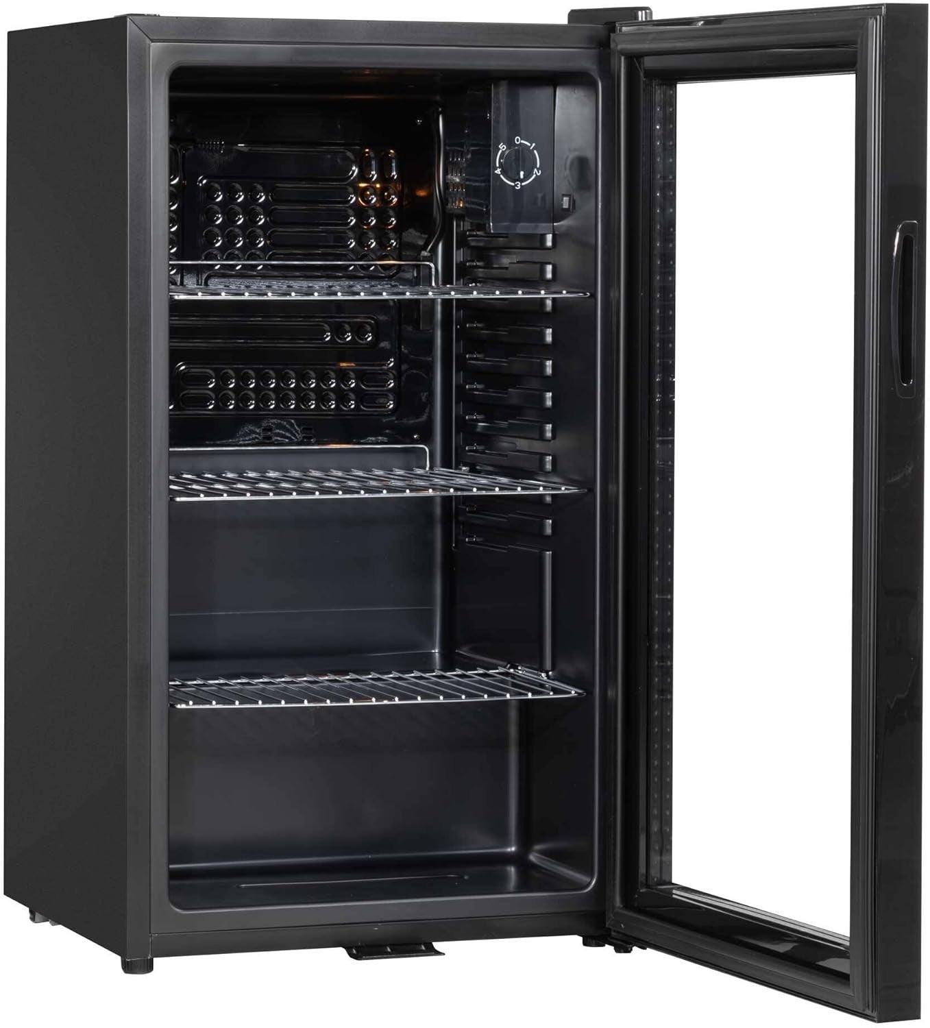 Under Counter Drinks Fridge 85L Glass Door LED Light Beer Wine Cooler