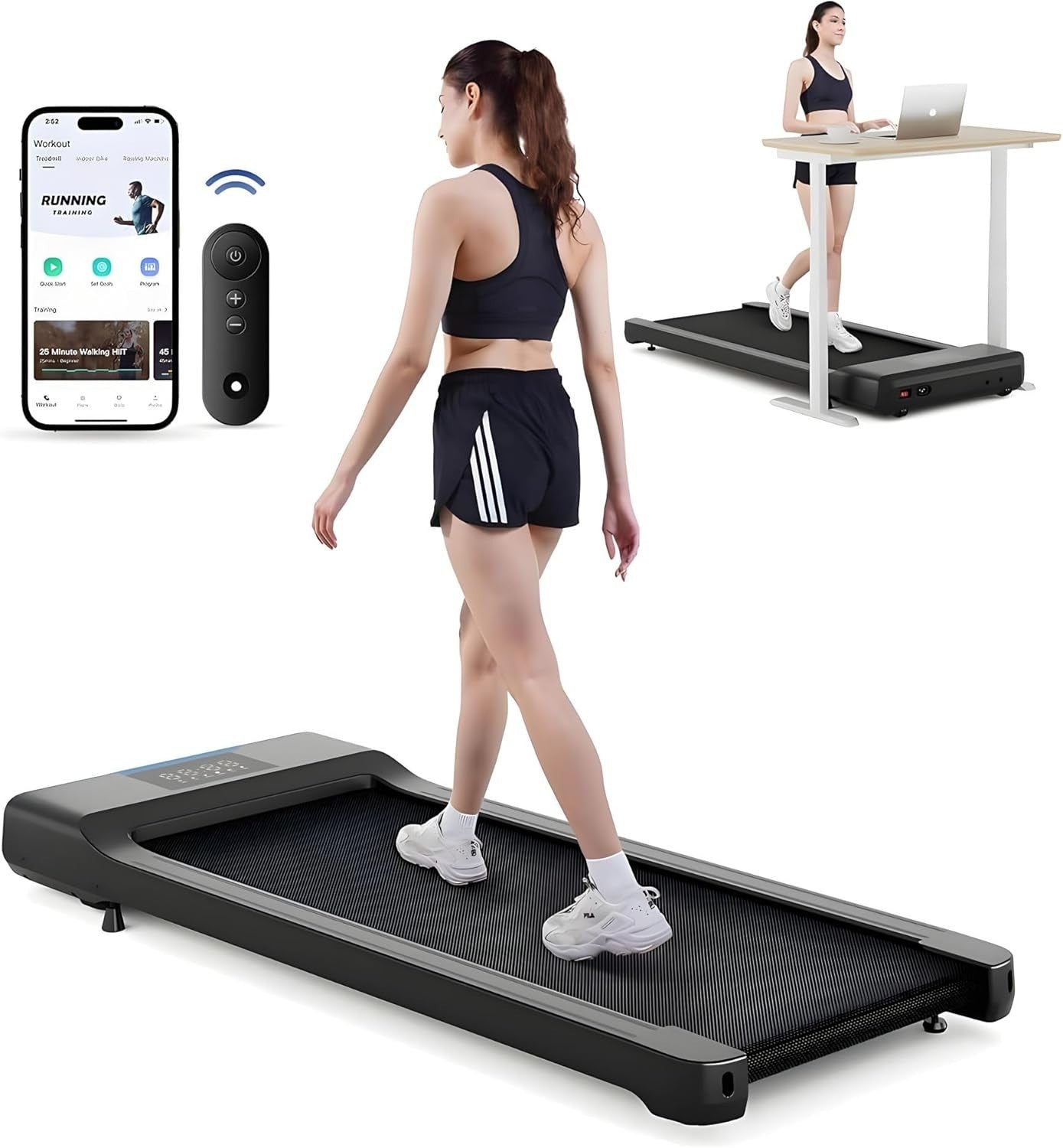 Mini Under Desk Treadmill Foldable Home Walking Pad Quiet Portable 120kg
